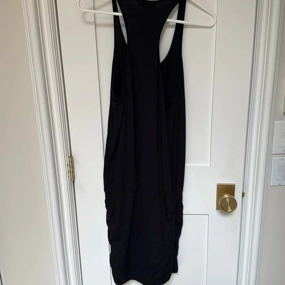 Michael Stars Darling Black Tank Racerback Side‎ Ruched Mini Dress!